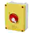 GEWISS 70RT HP ISOLATOR IN PLASTIC ENCL IP66/67/69 - RED KNOB 63A (AC23A) 3P 156x200x95mm