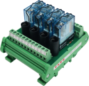 ELCO RELAY INTERFACE MODULE 24VDC C/O, 4 ELCO RELAY w/SPRING+FUSE CARRIER