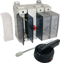 GHISALBA FUSE SWITCH 3 POLE (DIN NH00) 125A (AC-22) - c/w BLACK HANDLE, EXT SHAFT & FUSE COVERS
