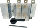 GHISALBA FUSE SWITCH 4 POLE (DIN NH3) 630A (AC-22) - c/w BLACK HANDLE, EXT SHAFT & FUSE COVERS