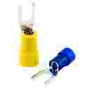 DENKER FORK TERMINAL 3.5MM STUD 1.5MM2 INSUL RED 100/BAG