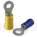 DENKER RING DOUBLE GRIP TERMINAL 4MM STUD 2.5MM2 INSUL BLUE 100/BAG