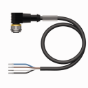 TURCK CORDSET FEMALE M12 ANGLED 4 POLE 5M CABLE PUR BLACK