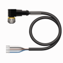 TURCK CORDSET FEMALE M12 ANGLED 5 POLE 5M CABLE PUR BLACK