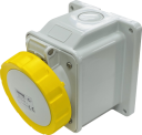 GEWISS IEC309 10° SOCKET SURFACE MTG IP67 YLW 110V 4H 32AMPS 2P+E
