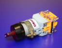 22mm ILLUM SELECTOR SWITCH, KNOB RED, 2-POS MAINTAINED 1NO/1NC, 12VAC/DC LED