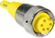 TURCK CORDSET FEMALE 7/8 STRAIGHT 5 POLE 6M CABLE PVC YELLOW Power Cable