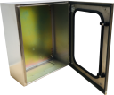 CVS SS304 ENCLOSURE 600H x 500W x 350D, 1-DOOR TRANSPARENT c/w GEAR PLATE (no brackets)
