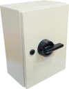 GHISALBA FUSE SWITCH 3 POLE 125A IN METAL ENCLOSURE W/INTERLOCK HANDLE