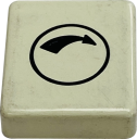 TER SPA BUTTON DISC - WHITE WITH RHT ROTATE 2-SP ARROW (PRTA116XPB)