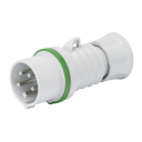 GEWISS IEC309 HP STR PLUG IP44/54 GREEN 50V 300-500HZ 2H 32A 3P+N+E