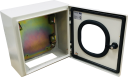 CVS METAL ENCLOSURE 300H x 300W x 200D, 1-DOOR TRANSPARENT c/w GEAR PLATE & WALL BRACKETS