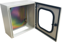 CVS METAL ENCLOSURE 400H x 400W x 200D, 1-DOOR TRANSPARENT c/w GEAR PLATE & WALL BRACKETS