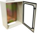 CVS METAL ENCLOSURE 800H x 600W x 350D, 1-DOOR TRANSPARENT c/w GEAR PLATE & WALL BRACKETS