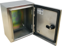 CVS SS304 ENCLOSURE 250H x 200W x 150D, 1-DOOR c/w GEAR PLATE (no brackets)