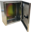 CVS SS304 ENCLOSURE 300H x 250W x 150D, 1-DOOR c/w GEAR PLATE (no brackets)