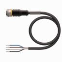 TURCK CORDSET FEMALE M12 STRAIGHT 4 POLE 2M CABLE PUR BLACK
