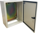 CVS METAL ENCLOSURE 500H x 400W x 250D, 1-DOOR c/w GEAR PLATE & WALL BRACKETS