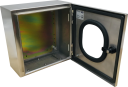 CVS SS304 ENCLOSURE 300H x 300W x 200D, 1-DOOR TRANSPARENT c/w GEAR PLATE (no brackets)