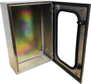 CVS SS304 ENCLOSURE 600H x 400W x 300D, 1-DOOR TRANSPARENT c/w GEAR PLATE (no brackets)