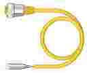 TURCK CORDSET FEMALE 7/8 STRAIGHT 4 POLE 10M CABLE PVC YELLOW Power Cable