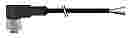 CONTRINEX  M12 PUR CABLE CONNECTOR, R/ANGLE, 4 POLE 2M length 4wire, 250 V AC/DC,4amp rated, gold plated contacts.