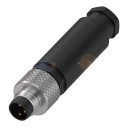 BALLUFF Field Attachable Male, M8 , Straight, 3-pin, A-coded, AC/DC, Screw terminal,