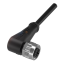 BALLUFF CORDSET FEMALE M12 SCREW TYPE, RIGHT ANGLE, AC/DC, 4-WIRE, 2m CABLE PUR