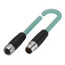 BALLUFF CORDSET FEMALE M12x1 SCREW TYPE, STRAIGHT,5-PIN , D-CODED, MALE M12x1 FEMALE STRAIGHT 4PIN, D-CODED, ETHERNET IP INTERFACE CABLE TPE, 5m,DRAG CHAIN, 250 VDC/250VAC AC/DC, 4-WIRE