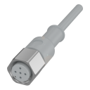 BALLUFF WASHDOWN CORDSET FEMALE M12 SCREW TYPE, STRAIGHT, 60VAC/60VDC, 4-WIRE, TPE-V GREY 5m