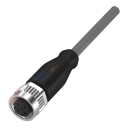 BALLUFF CORDSET FEMALE M12 SCREW TYPE, STRAIGHT, AC/DC, 5-WIRE, 30m CABLE PVC