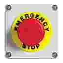 GHISALBA EMERGENCY STOP STATION Ø40mm, PLASTIC ENCLOSURE 82 x 80 x 55mm IP66
