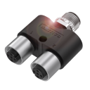 BALLUFF TEE Splitter M12 male 5 pole  x 1, M12 female 5 pole x 2,  125 VDC / 125 VAC