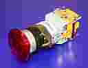 22mm ILLUM MUSHROOM BUTTON RED, 40mm DIA, 2NC MOMENTARY, 220VAC LED IP40