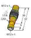 TURCK INDUCTIVE SENSOR,PLASTIC, M12, NPN, N/O, FLUSH, 3MM SENSING, 10..30VDC