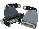 WESTEC COMPLETE SET, 10B 10P+E 16A - STR HOOD TO HOOD CONNECTORS M32 GLANDS 2 LEVER, METAL