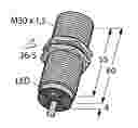 TURCK INDUCTIVE SENSOR, M30, PNP, N/O,N/C FLUSH, 15MM SENSING, 2m Cable connection
