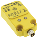 TURCK INDUCTIVE SENSOR RECTANGULAR height 14mm, active face on top, DC 3-wire,8.6...30VDC, N/O, PNP, 10mm SENSING, M8 CONNECTOR