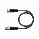 TURCK CORDSET FEMALE M12 STRAIGHT 4 POLE to MALE M12 STRAIGHT 4 POLE, 10M CABLE PUR BLACK