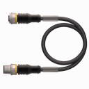 TURCK CORDSET FEMALE M12 STRAIGHT 8 POLE to MALE M12 STRAIGHT 8 POLE, 2M CABLE PUR BLACK