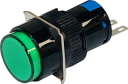 16mm ROUND PUSHBUTTON GREEN, 1x C/O  MOMENTARY