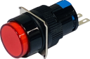 16mm ROUND PUSHBUTTON RED, 1x C/O  MOMENTARY