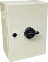 GHISALBA LOAD BREAK SWITCH 3 POLE 160A IN METAL ENCLOSURE IP65 400x300x200mm W/INTERLOCK HANDLE