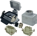 ILME KITSET SIZE 44.27 6B 6P+E 16A STR HOOD M25 SEMI GLAND, BULKHEAD HOUSING W/COVER 1 LEVER METAL