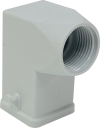 ILME CK SIZE 21.21 HOOD M20 SIDE ENTRY 2 PEG PLASTIC GREY IP44