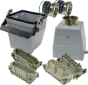 ILME KITSET SIZE 77.62 32B 32P+E 16A STR HOOD M40 TO HOOD CONNECTOR M40 SEMI GLANDS 1 LEVER METAL