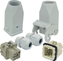 ILME KITSET SIZE 21.21 A 3P+E 10A STR HOOD TO HOOD CONNECTORS M20 COMPLETE GLANDS 1 LEVER PLASTIC