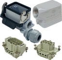 ILME KITSET SIZE 44.27 6B 6P+E 16A 90° HOOD M25 PLASTIC COMPLETE GLAND, SURF MTG HOUSING M20 1 LEVER