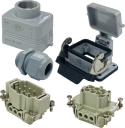 ILME KITSET SIZE 44.27 6B 6P+E 16A STR HOOD M25 PLASTIC COMPLETE GLAND, BULKHEAD HOUSING W/COVER 1 LEVER