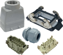 ILME KITSET SIZE 57.27 10B 10P+E 16A STR HOOD M32 PLASTIC COMPLETE GLAND, BULKHEAD HOUSING 2 LEVERS